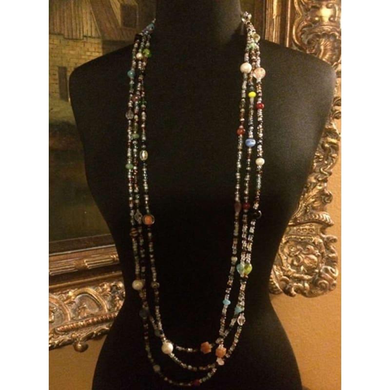 Multicolor Seed Beads Necklace - Multilayer necklace