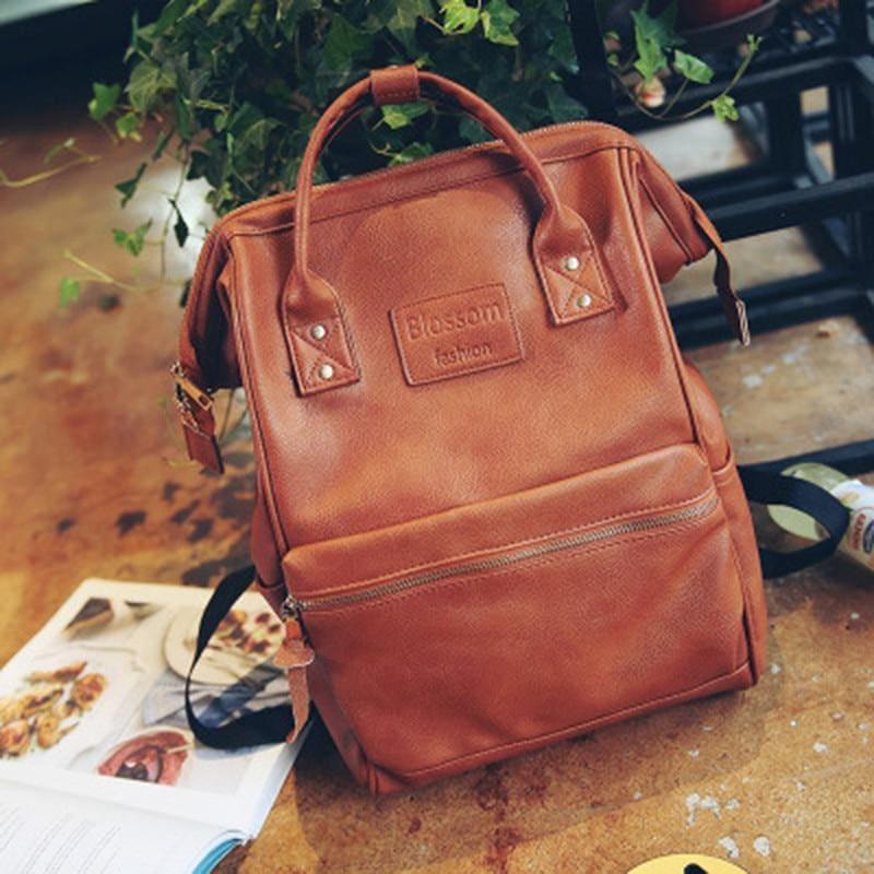 Multifunction Youth Shoulder Laptop Schoolbag - Brown - Backpacks