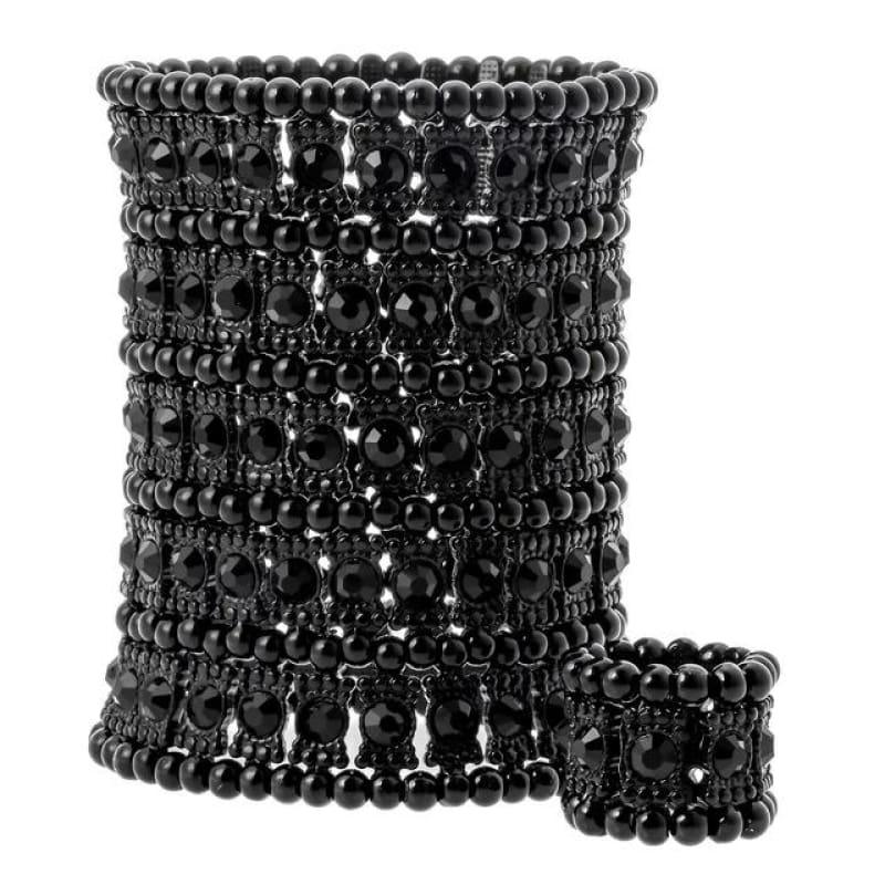 Multilayer Stretch Cuff Bracelets - Black / China - Bracelets