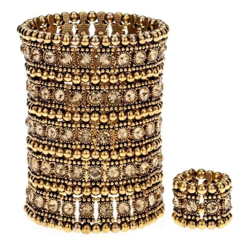 Multilayer Stretch Cuff Bracelets - gold / China - bracelets