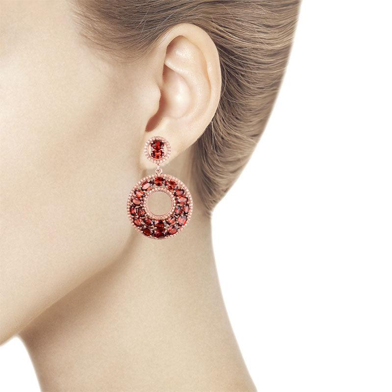 Natural Gemstone Garnet Earrings - TeresaCollections