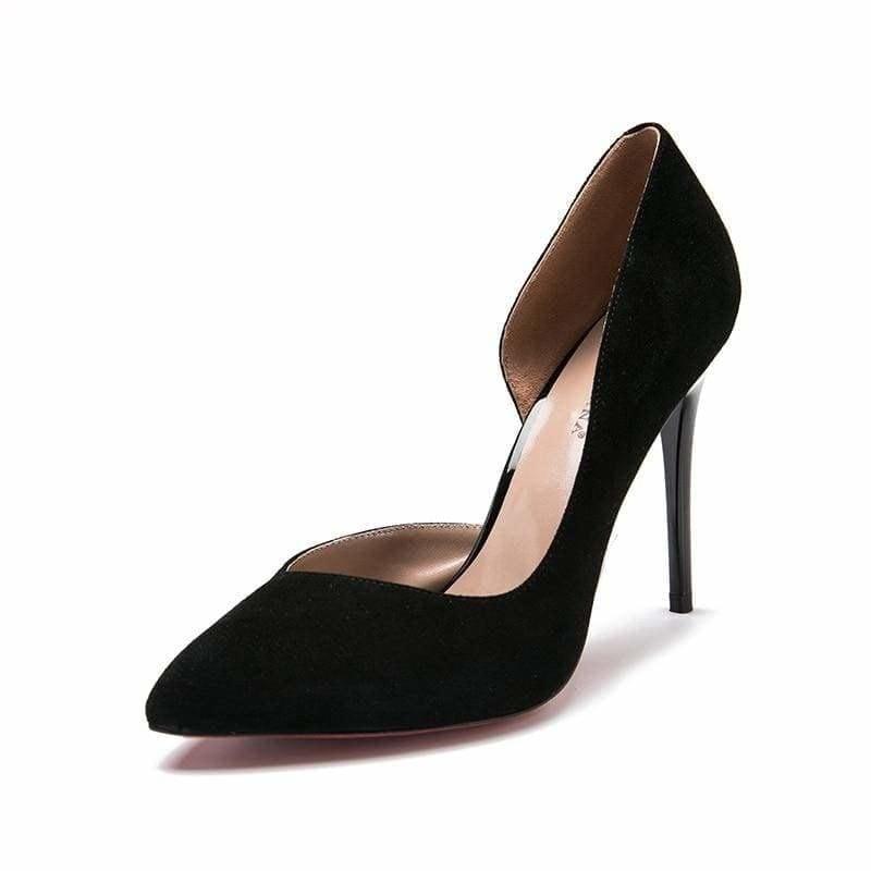 Natural Suede Basic Pumps - BLACK SUEDE / 5 - Pumps