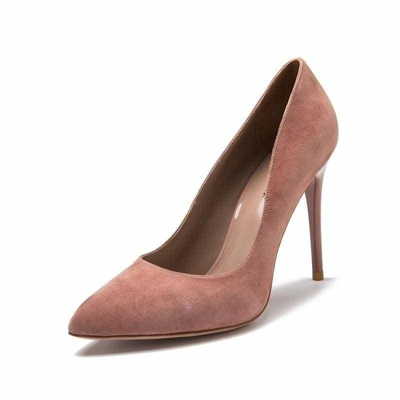 Natural Suede Basic Pumps - Pumps