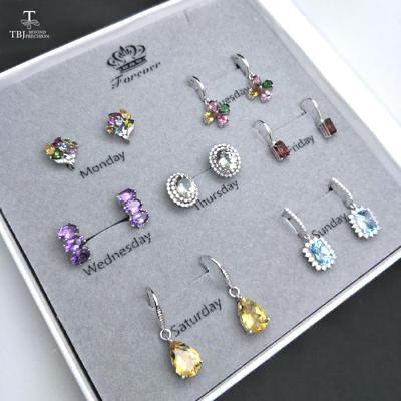 New 2019 Design 925 Silver Sterling Gemstone Earrings - spree - earrings