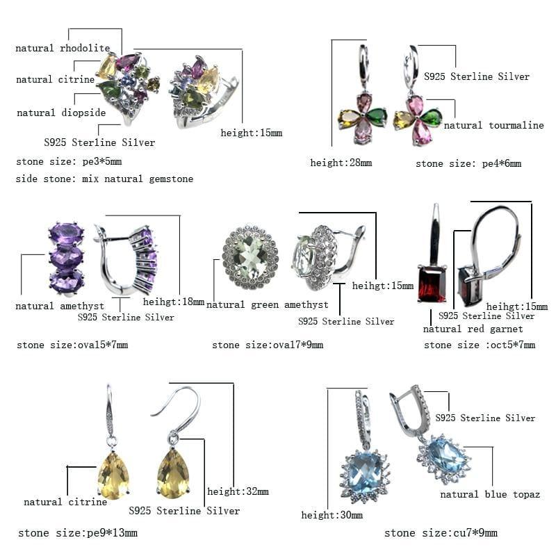 New 2019 Design 925 Silver Sterling Gemstone Earrings - earrings