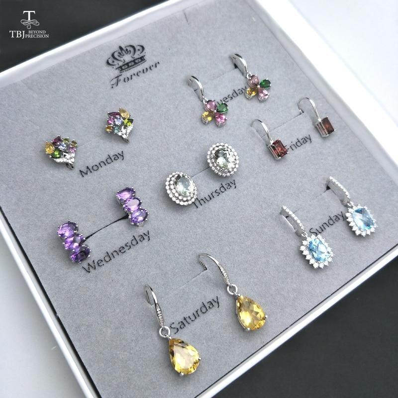 New 2019 Design 925 Silver Sterling Gemstone Earrings - earrings