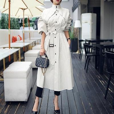 Loose A-line Spring Summer Collar Trench Coats - TeresaCollections