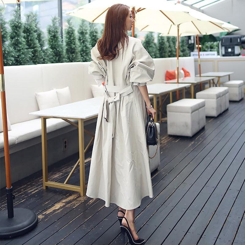 Loose A-line Spring Summer Collar Trench Coats - TeresaCollections