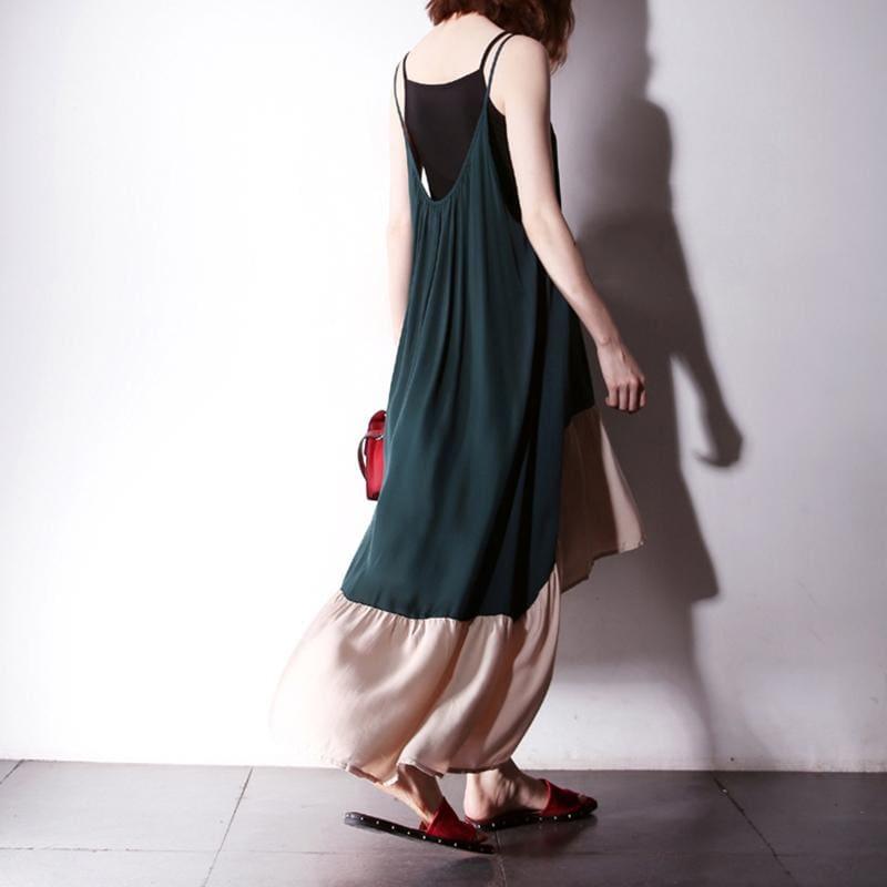 Off Shoulder Suspender Asymmetry Maxi Dress - Maxi Dress