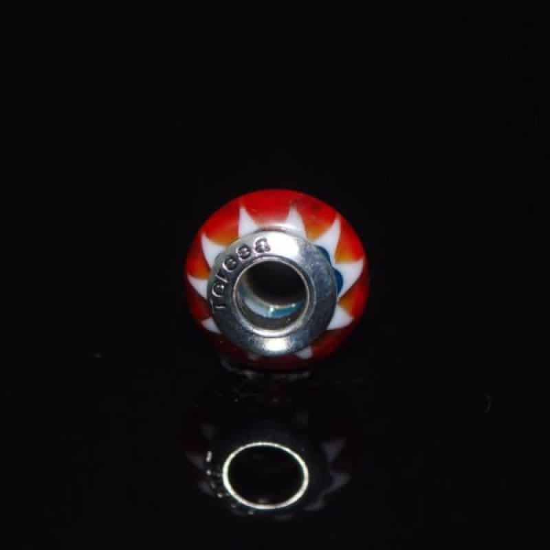Orange Swirl Murano Glass Charm bead - Charm beads
