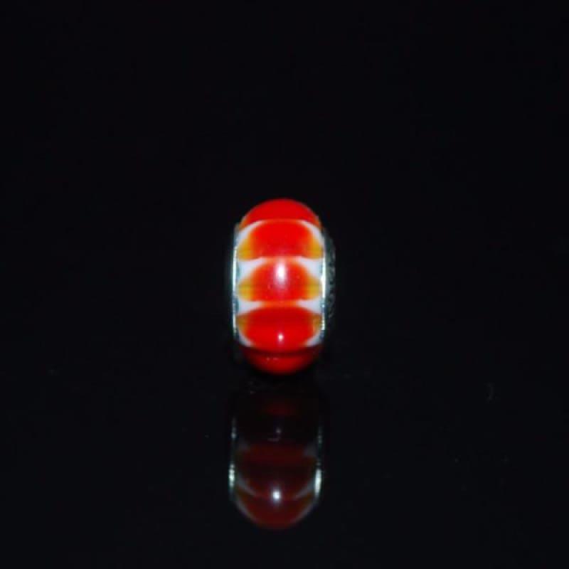 Orange Swirl Murano Glass Charm Bead - Charm Beads