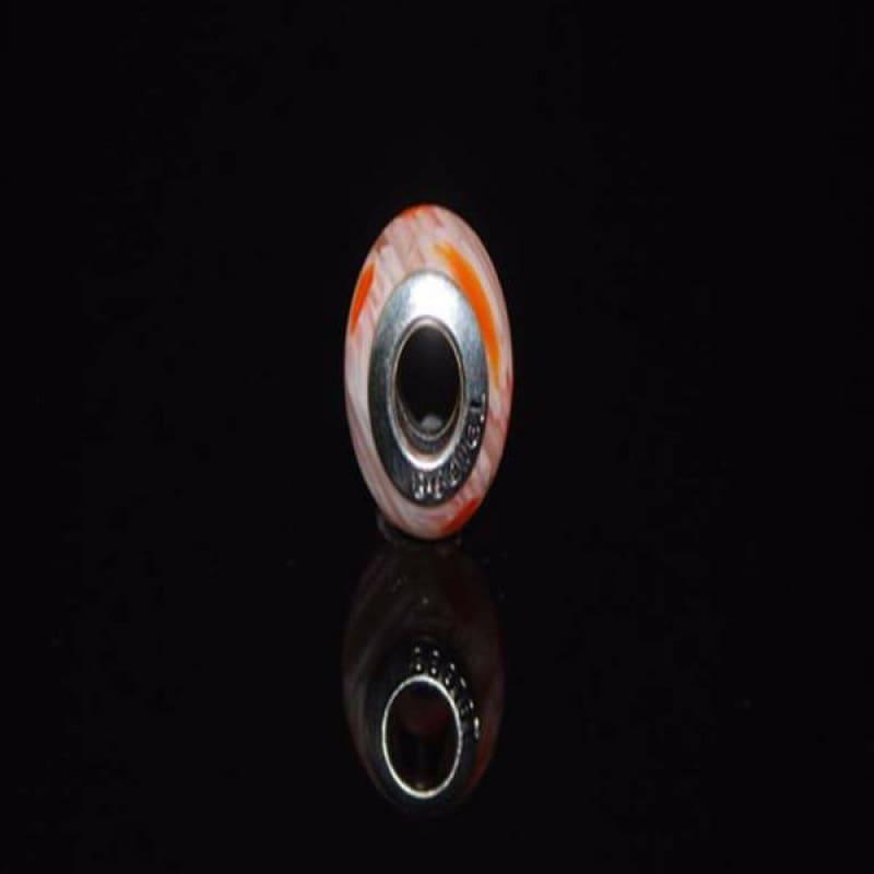 Orange Swirl Murano Glass Charm Bead - Charms