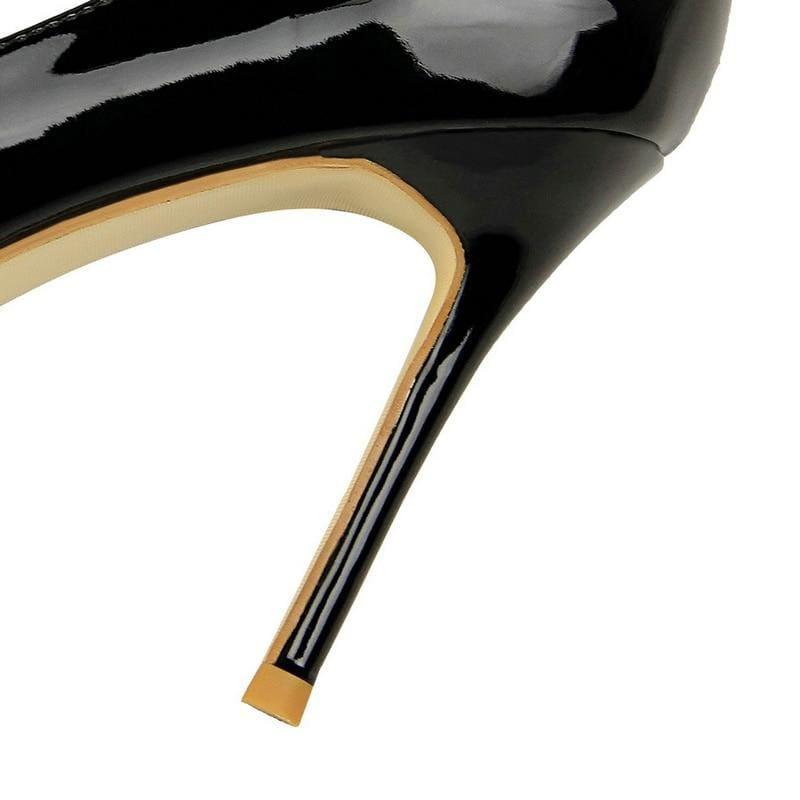 Patent Leather Pointed Toe Pumps Women Super High Heel Pumps - pumps