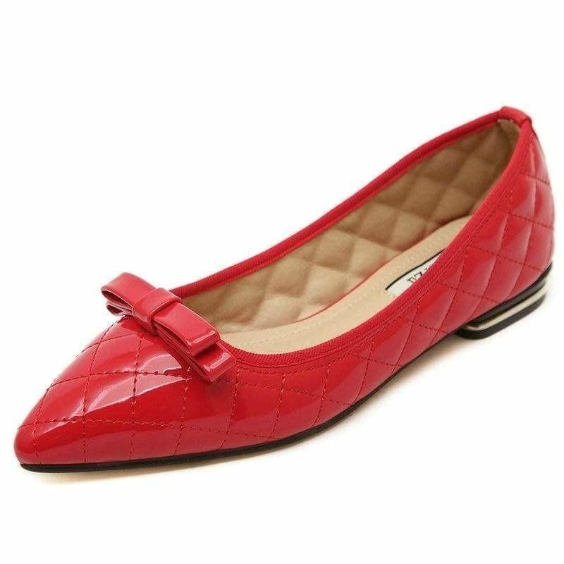 Patent Leather Slip On Comfortable Pointed Toe Flats - 4 - flats