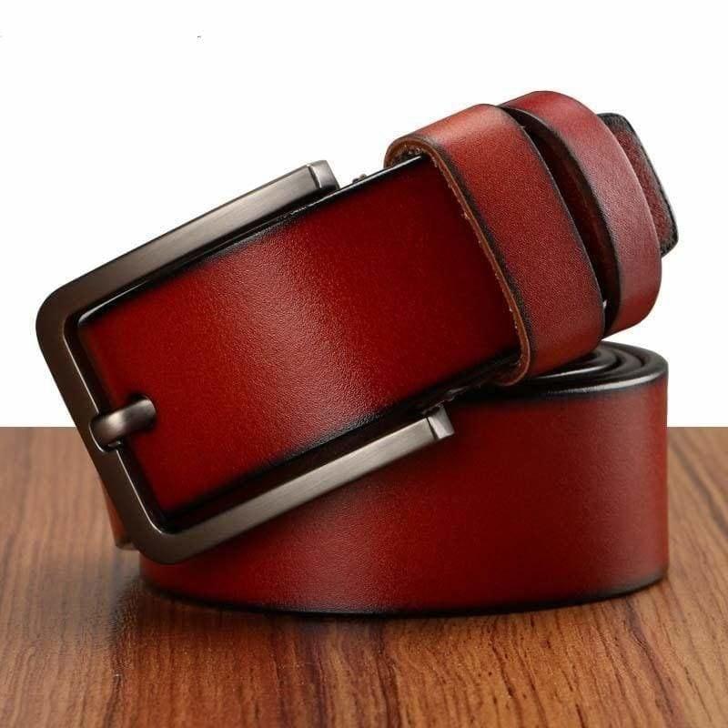 Pin Buckle Genuine Leather Luxury Strap Vintage Male Belts - belt