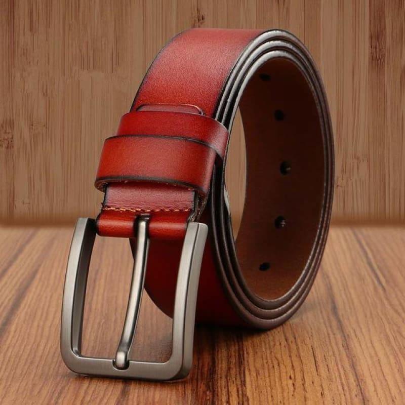 Pin Buckle Genuine Leather Luxury Strap Vintage Male Belts - X16-1 / 110cm - belt