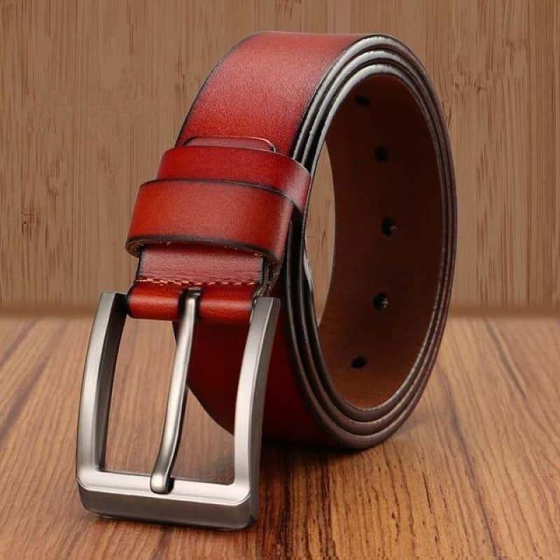 Pin Buckle Genuine Leather Luxury Strap Vintage Male Belts - X16-10 / 110cm - belt