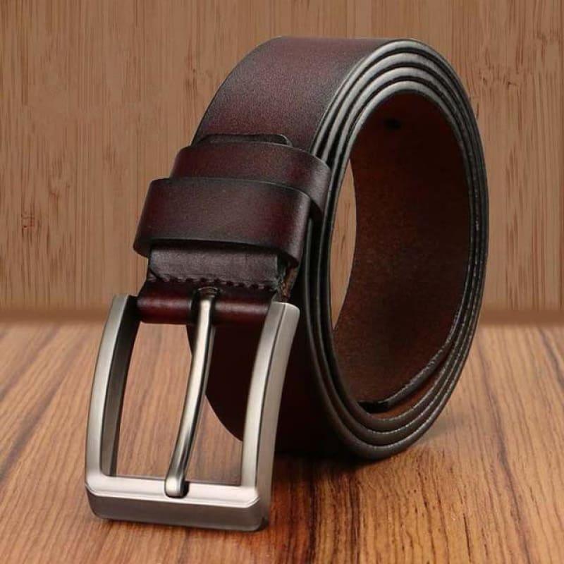 Pin Buckle Genuine Leather Luxury Strap Vintage Male Belts - X16-11 / 110cm - belt