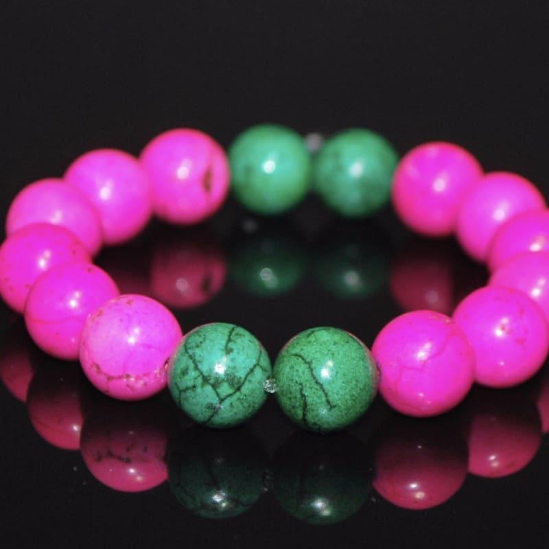 Pink and Green Turquiose Bracelets - Handmade