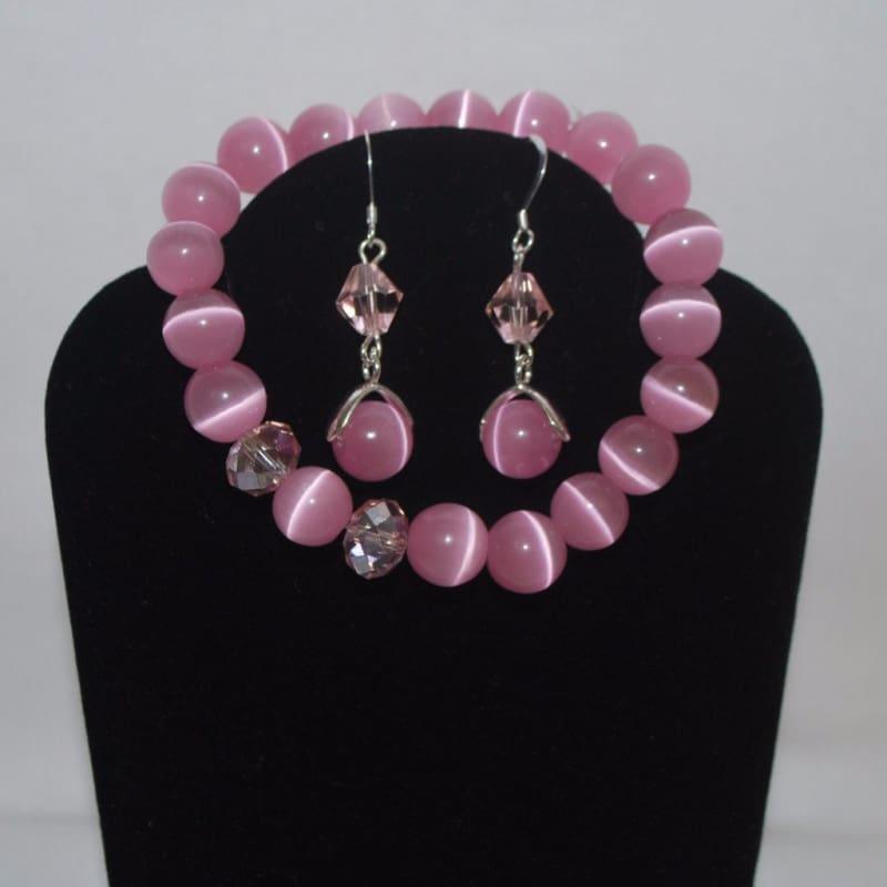 Pink Mexican Opal Dangle Womens Earrings - Earrings