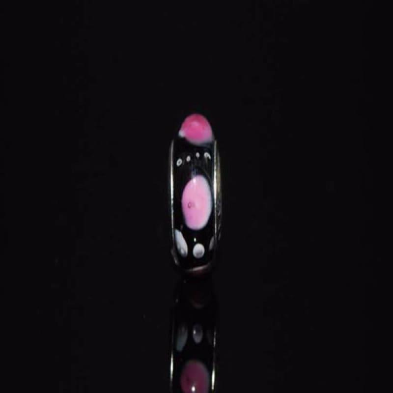 Pink Paw Print Murano Charm Bead - Charm Beads