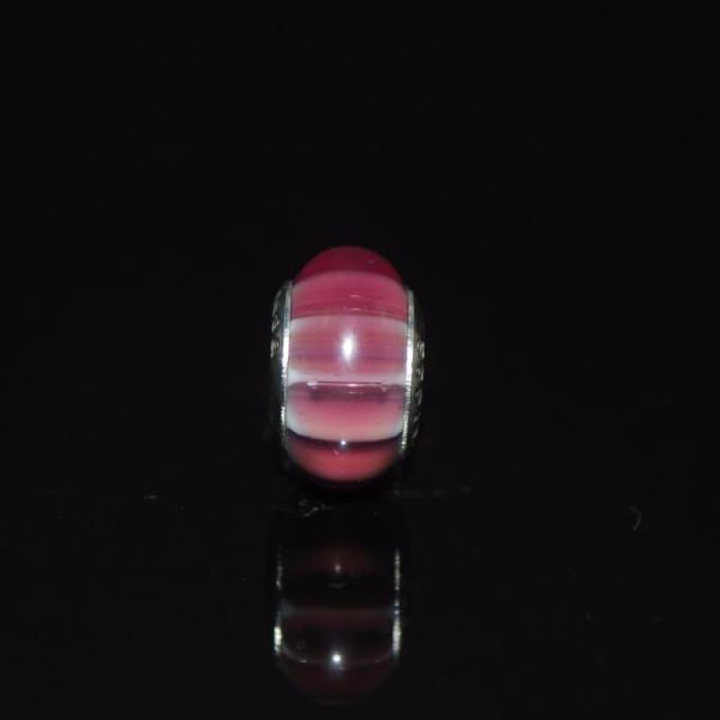 Pink Swirl Murano Glass Charm - Charm beads