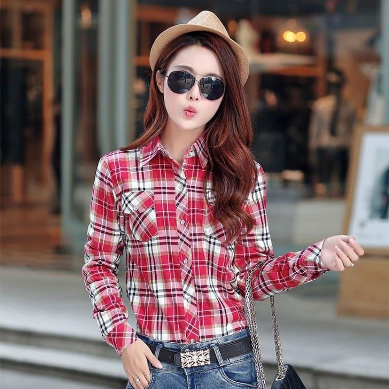 Plaid Shirt Velvet Thick Jacket Style Coat - 16 / L - Coats