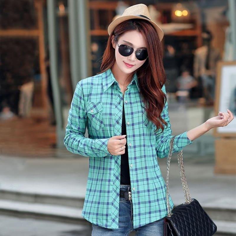 Plaid Shirt Velvet Thick Jacket Style Coat - 19 / L - Coats