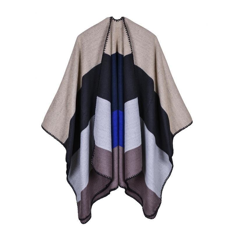 Plaid Winter Ponchos And Caps Thick Cashmere Scarf - M1 - Scarf
