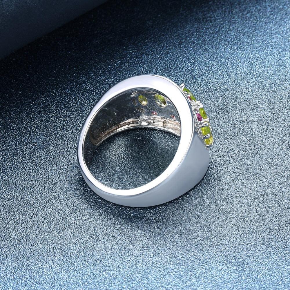 Peridot Garnet Solid 925 Sterling Silver Rings - TeresaCollections