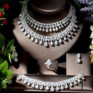 Luxury Bridal Wedding Classic Four Piece Jewelry Set - TeresaCollections