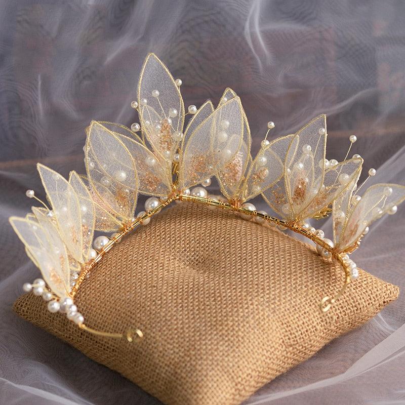 Royal Baroque Pearls Crystal Gorgeous Princess Wedding Tiara - TeresaCollections