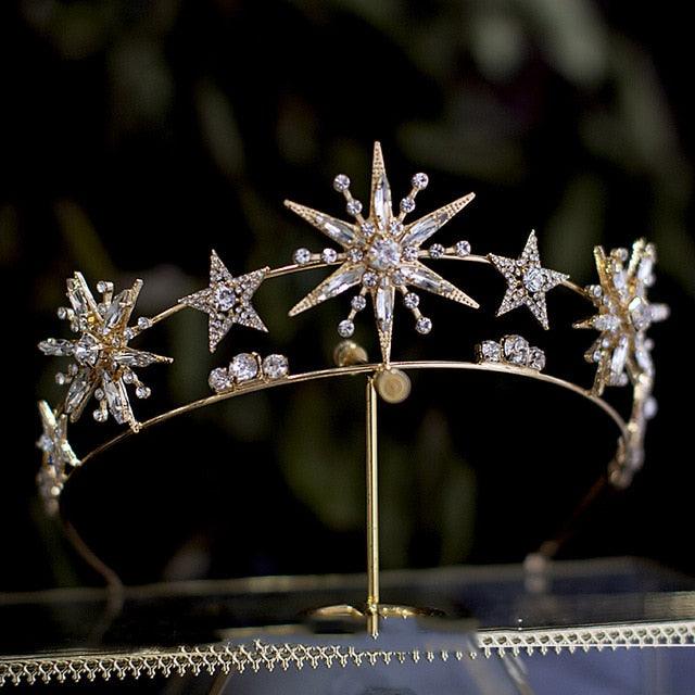 Crystal Star Bridal Wedding Tiara - TeresaCollections