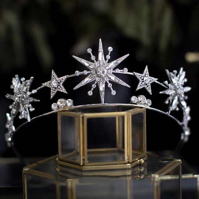 Crystal Star Bridal Wedding Tiara - TeresaCollections