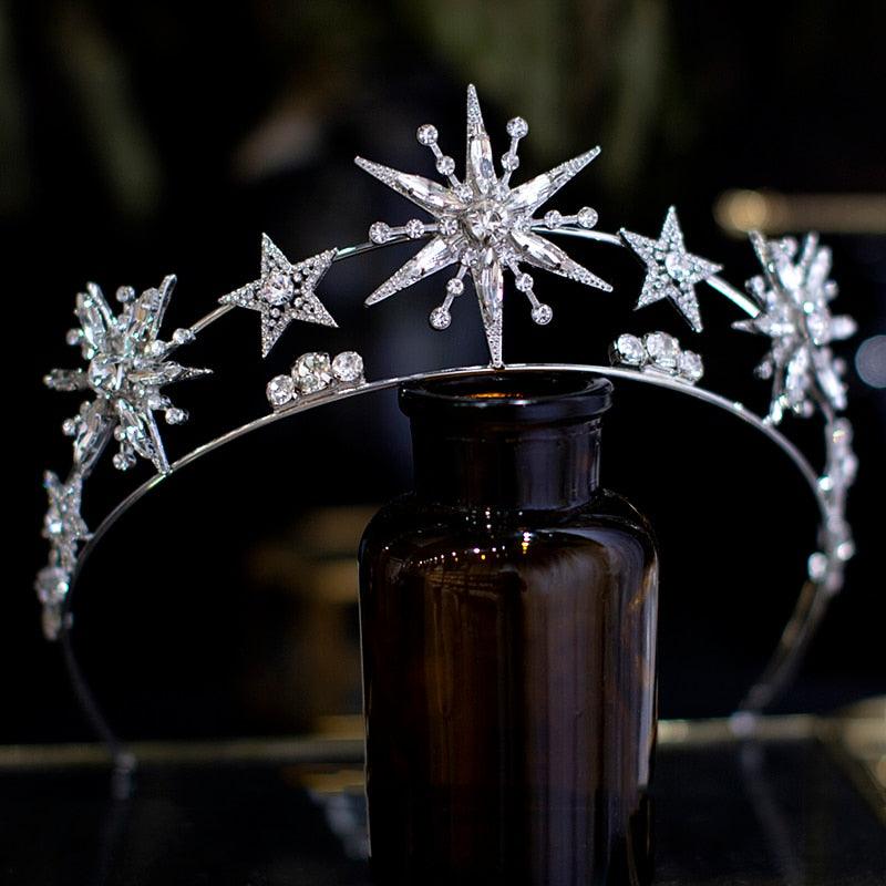 Crystal Star Bridal Wedding Tiara - TeresaCollections