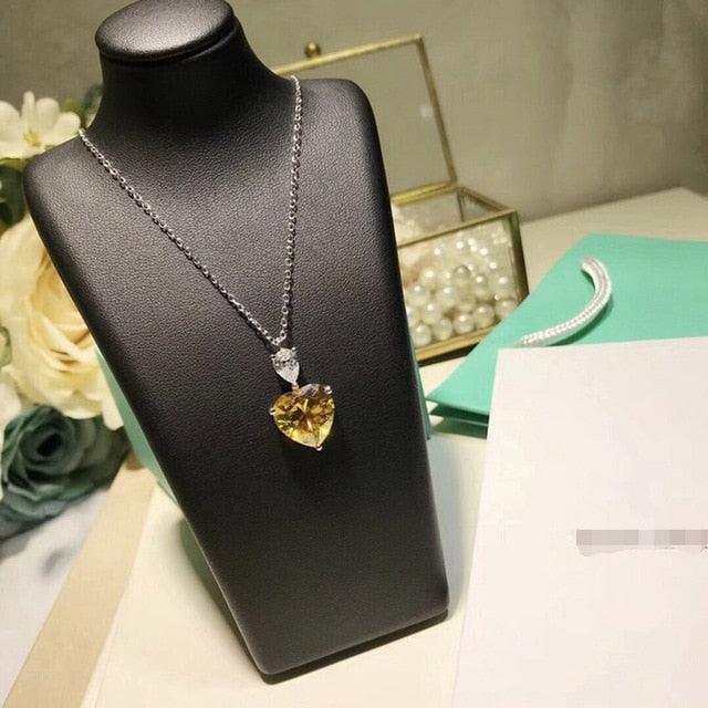 Cubic Zirconia Pendant Necklace - TeresaCollections