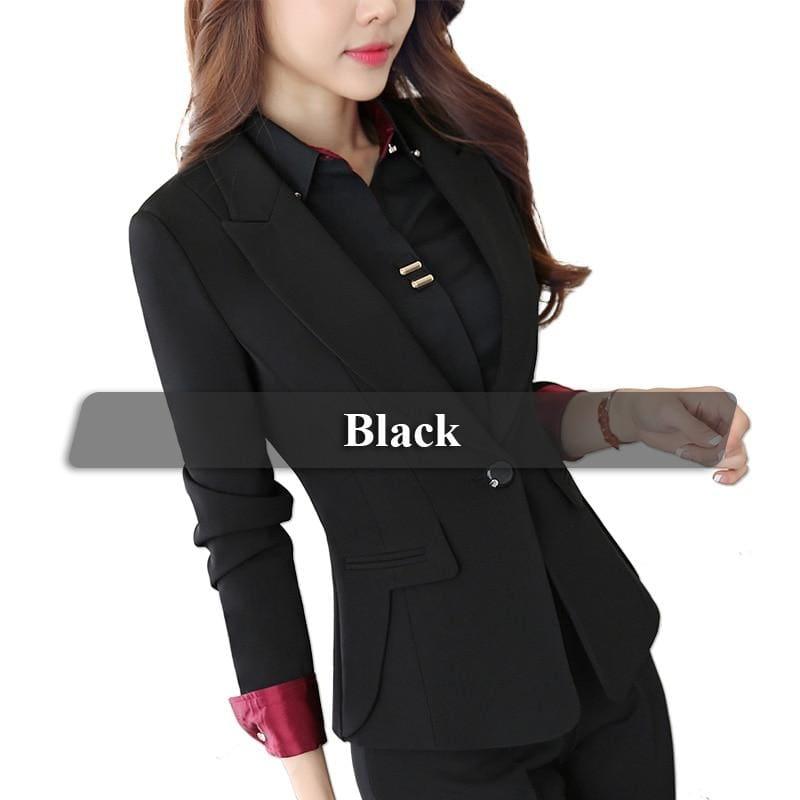 Professional Business Jacket For Women Work Wear Blazer - Black / 4Xl - Jackets