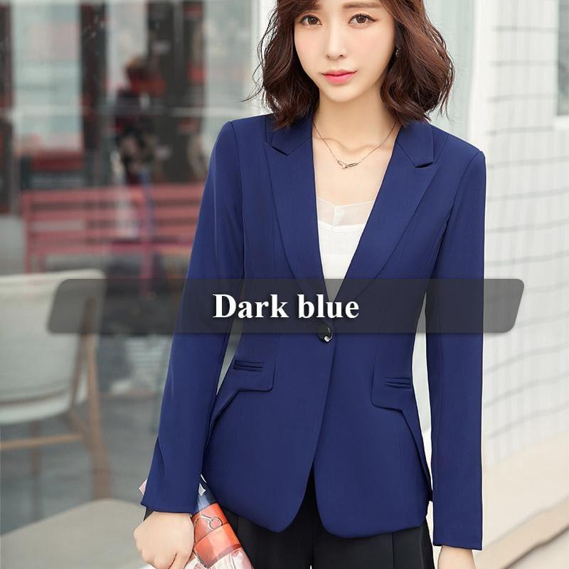 Professional Business Jacket For Women Work Wear Blazer - Dark Blue / 4Xl - Jackets