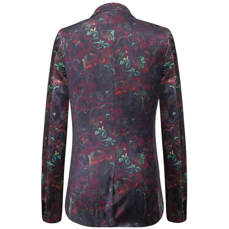 Purple Colorful Printed Mens Casual Blazer Jacket - Mens Jacket