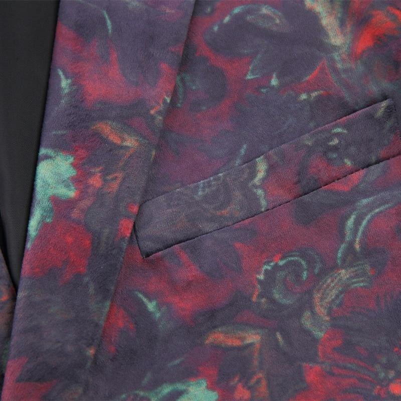 Purple Colorful Printed Mens Casual Blazer Jacket - Mens Jacket