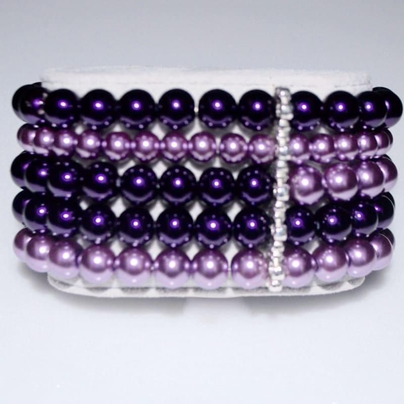 Purple Lavender Multi Strands Colorblock bracelets - Handmade