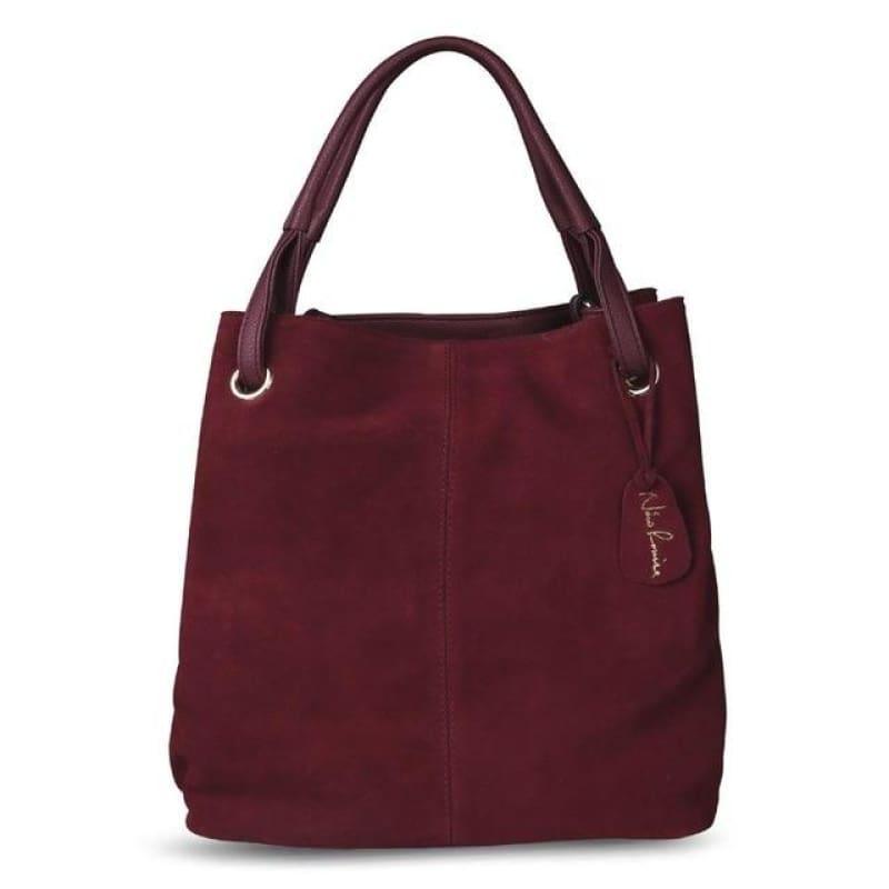 Genuine Suede Leather Hobo Shopper Bag