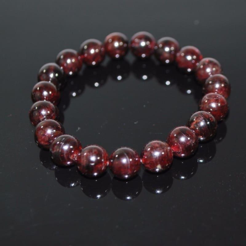 Red Garnett Gemstone Unisex / Mens Stretch Bracelets - Handmade