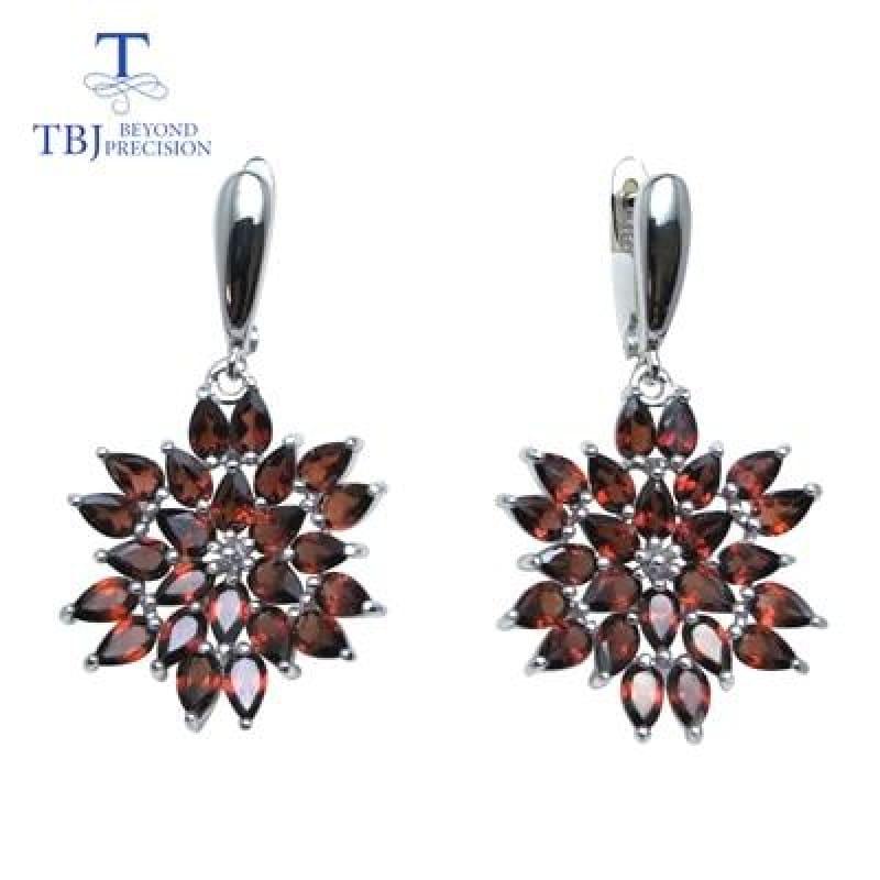 Red Mozambique Garnet Pendant Earrings Gemstone Jewelry Set - earring / 45cm - Jewelry set