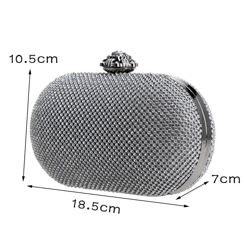 Rhinestones Women Evening Bag Flower Metal Crystal Clutch - Clutch