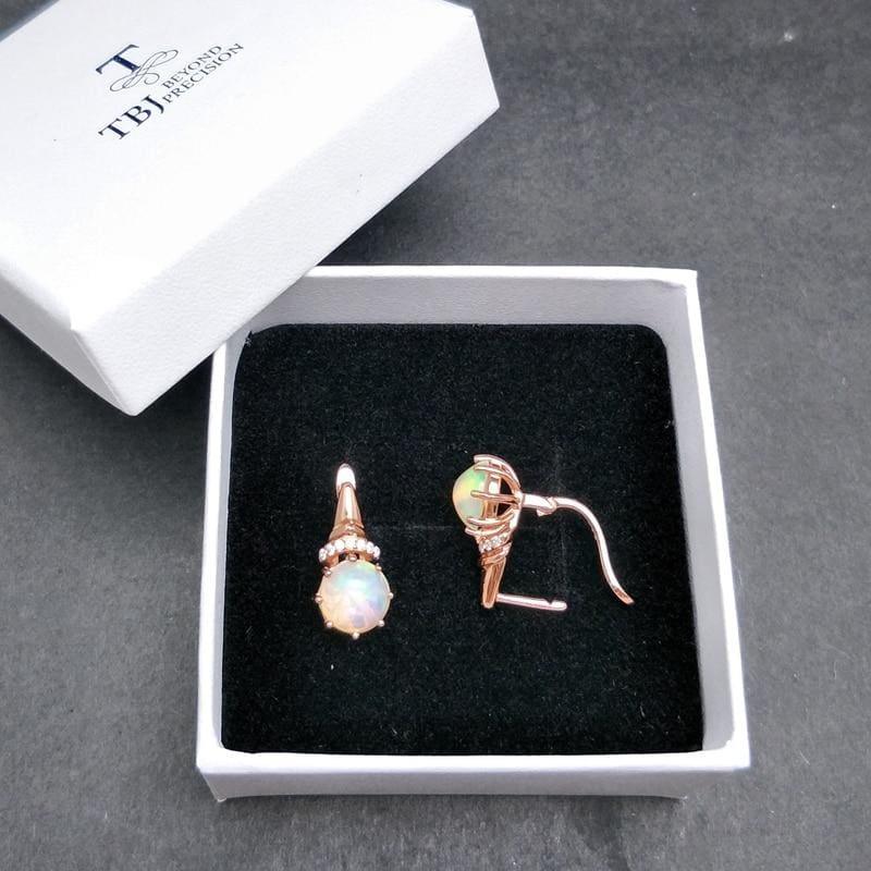 Romantic Ethiopian Opal Gemstone Elegant Clasp Lovely Earrings - earrings