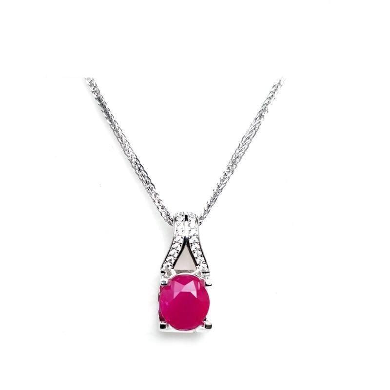 Ruby Big Round 2.3ct Precious Gemstone Pendant - Necklace