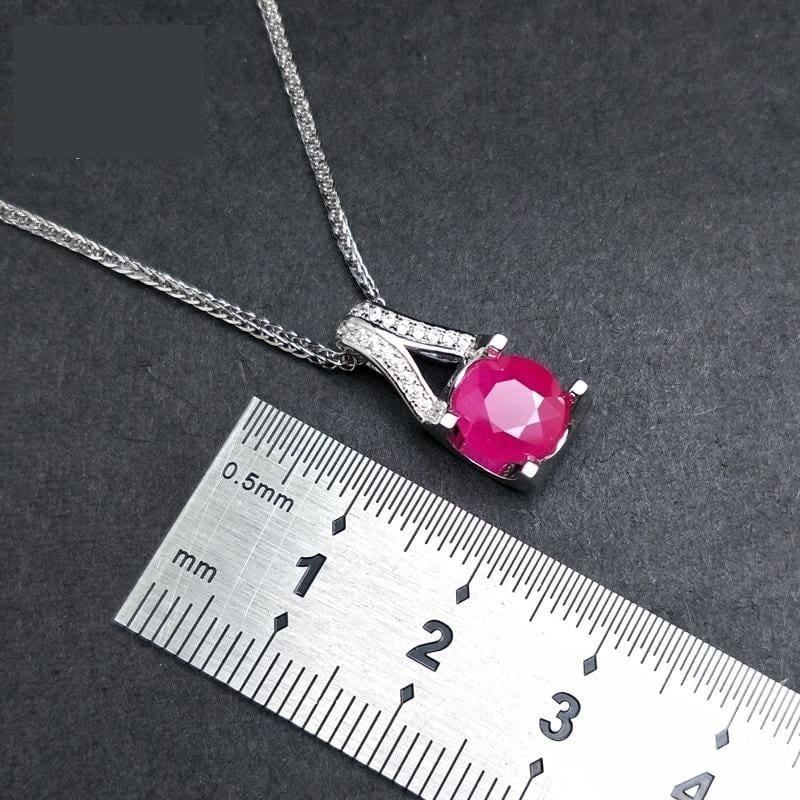 Ruby Big Round 2.3ct Precious Gemstone Pendant - Necklace
