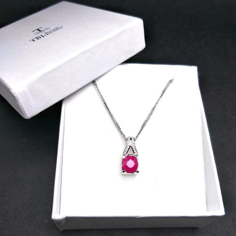 Ruby Big Round 2.3ct Precious Gemstone Pendant - Necklace