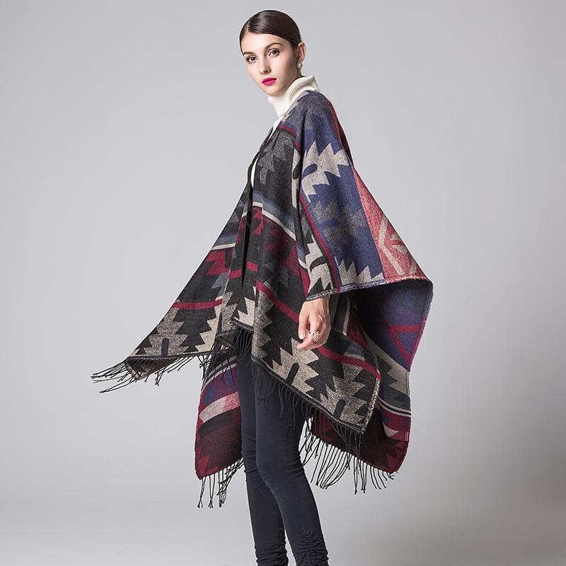 Ruicestai Ponchos and Shawl Knit Cashmere Scarf - scarf